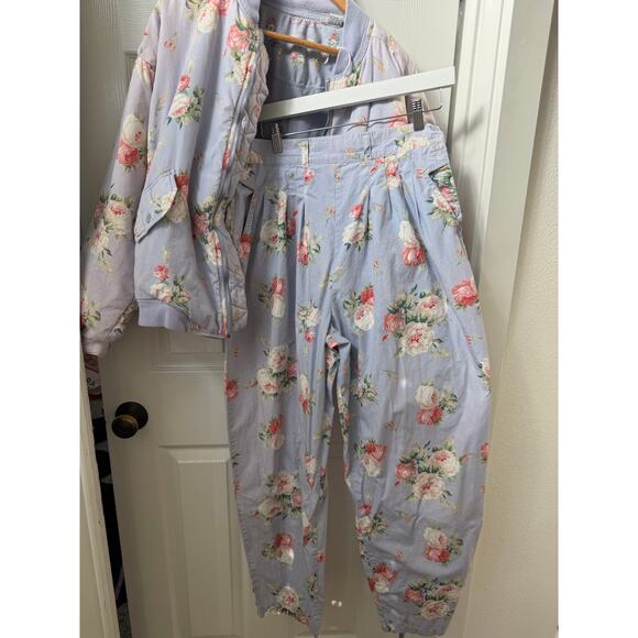 90s Bugle Boy Floral Bomber Jacket and Matching Pant Set - Grunge/Y2K - Picture 13 of 16